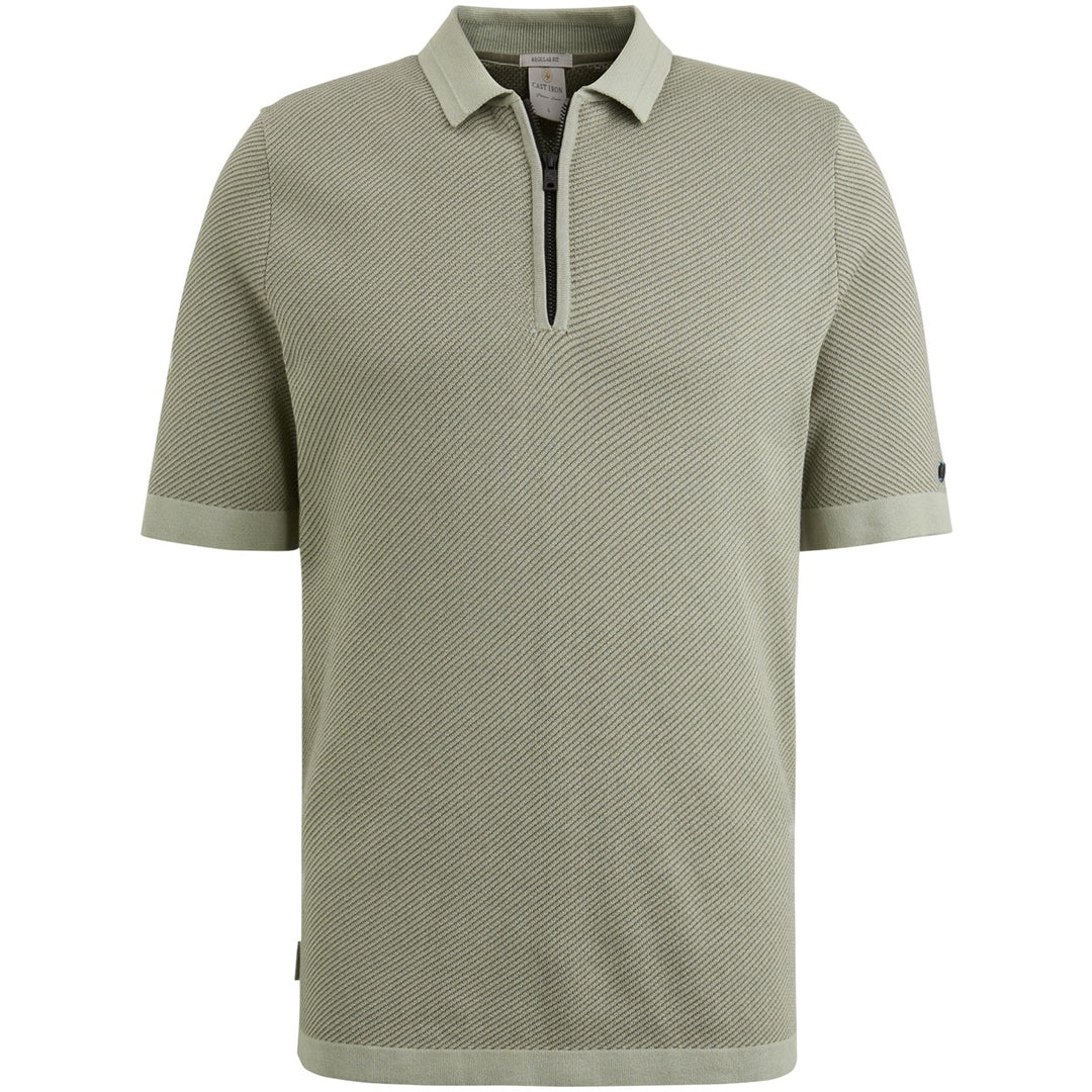 Short Sleeve Polo Regular Fit Cott - Olijf