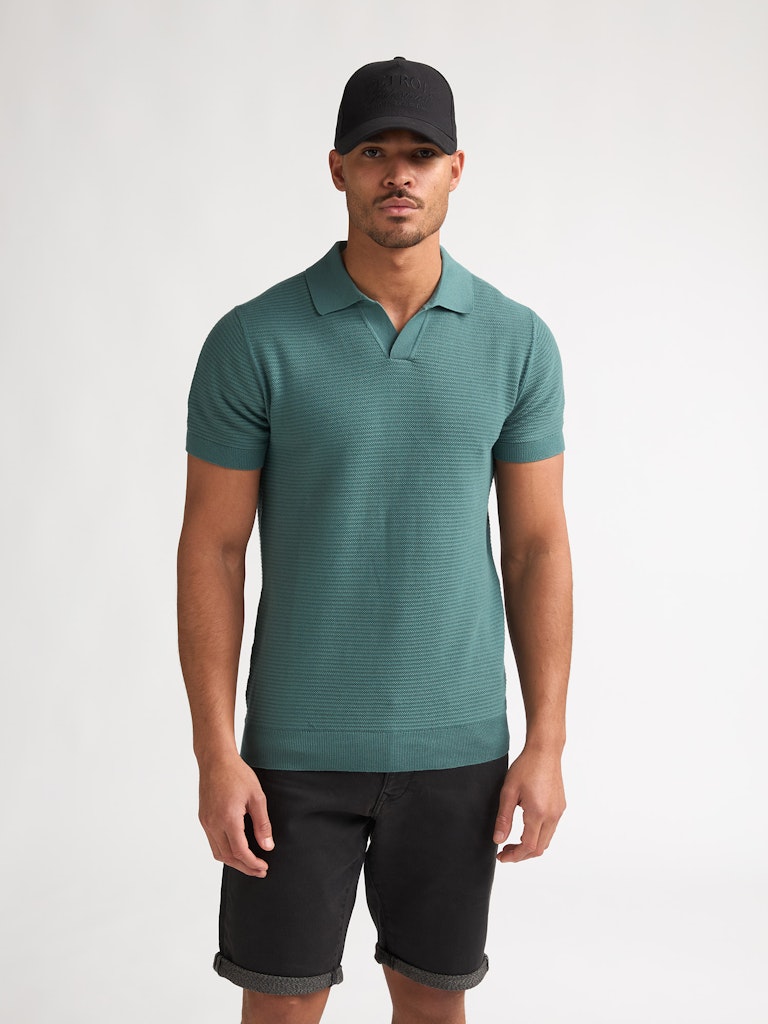 Men Knitwear Polo - Oud Groen