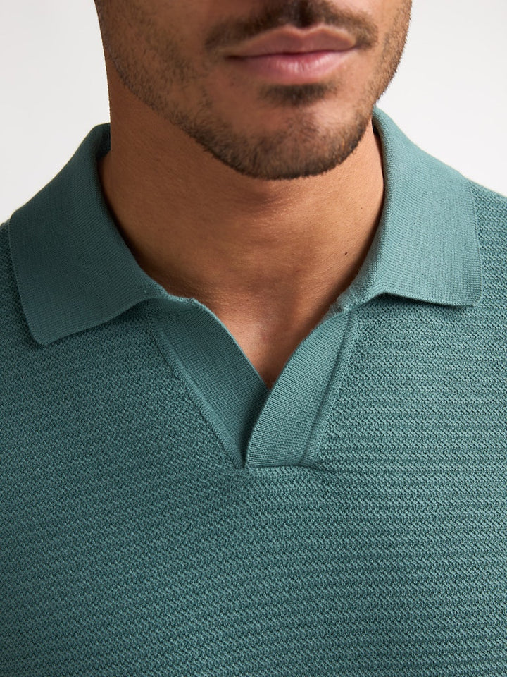 Men Knitwear Polo - Oud Groen