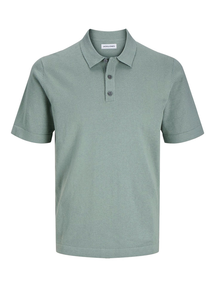 Jjeemil Knit Relaxed Polo Ss Sn - Oud Groen