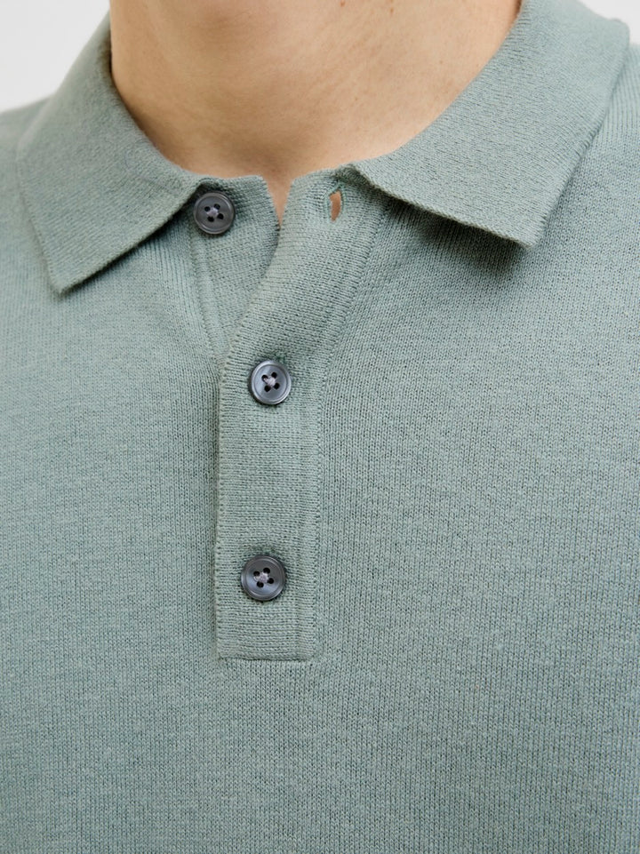 Jjeemil Knit Relaxed Polo Ss Sn - Oud Groen