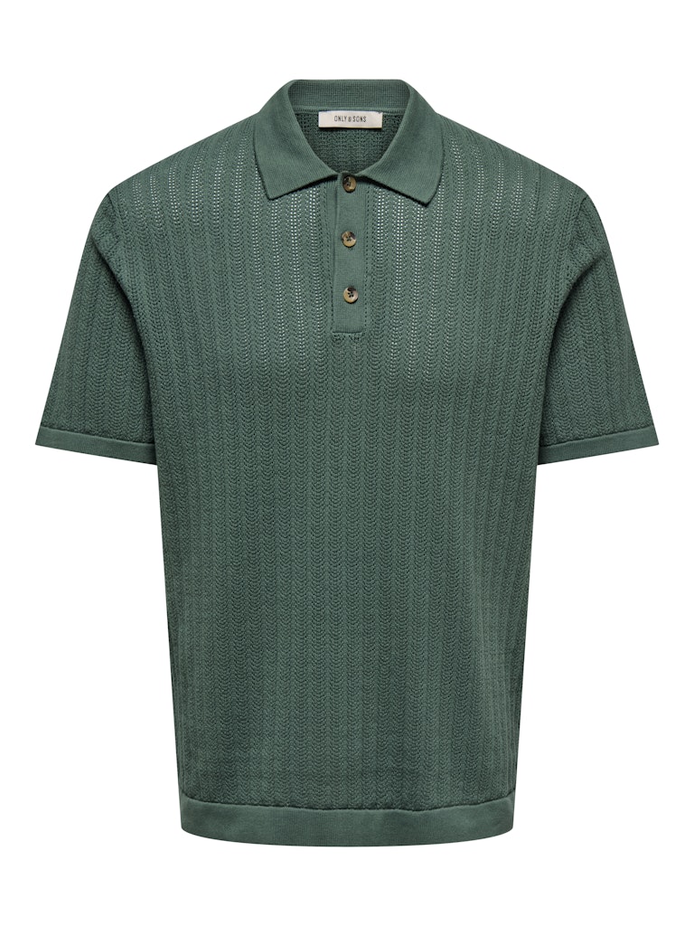 Onsmoon Reg 12 Ss Polo Knit Noos - Esmerald