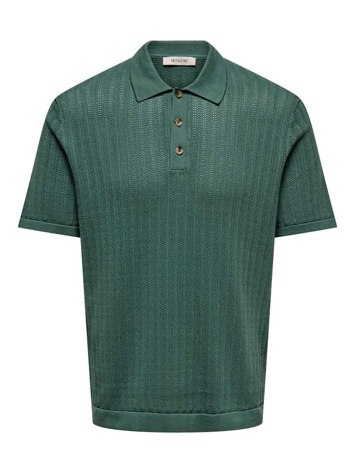 Onsmoon Reg 12 Ss Polo Knit Noos - Esmerald