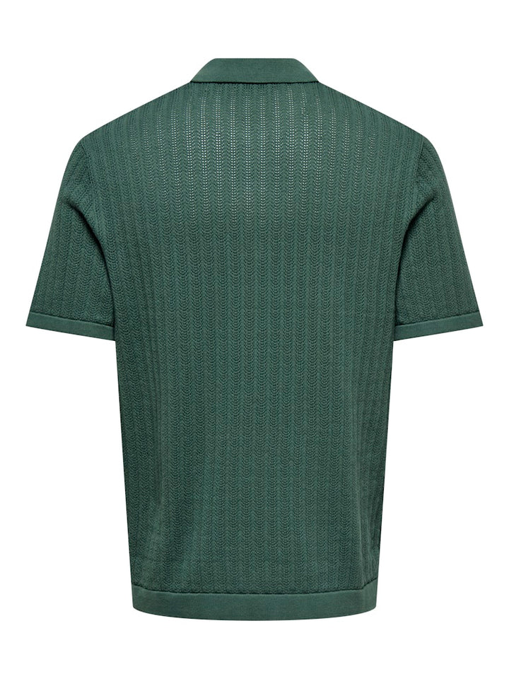 Onsmoon Reg 12 Ss Polo Knit Noos - Esmerald