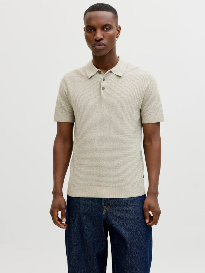 Jprbluriley Knit Polo Ss Sn - Kaki