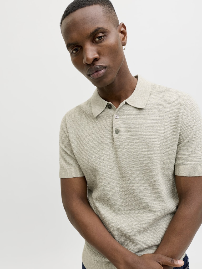 Jprbluriley Knit Polo Ss Sn - Kaki