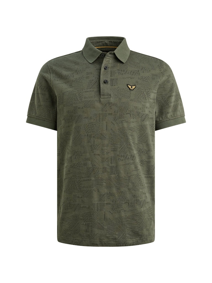 Short Sleeve Polo Jacquard Jersey - Army