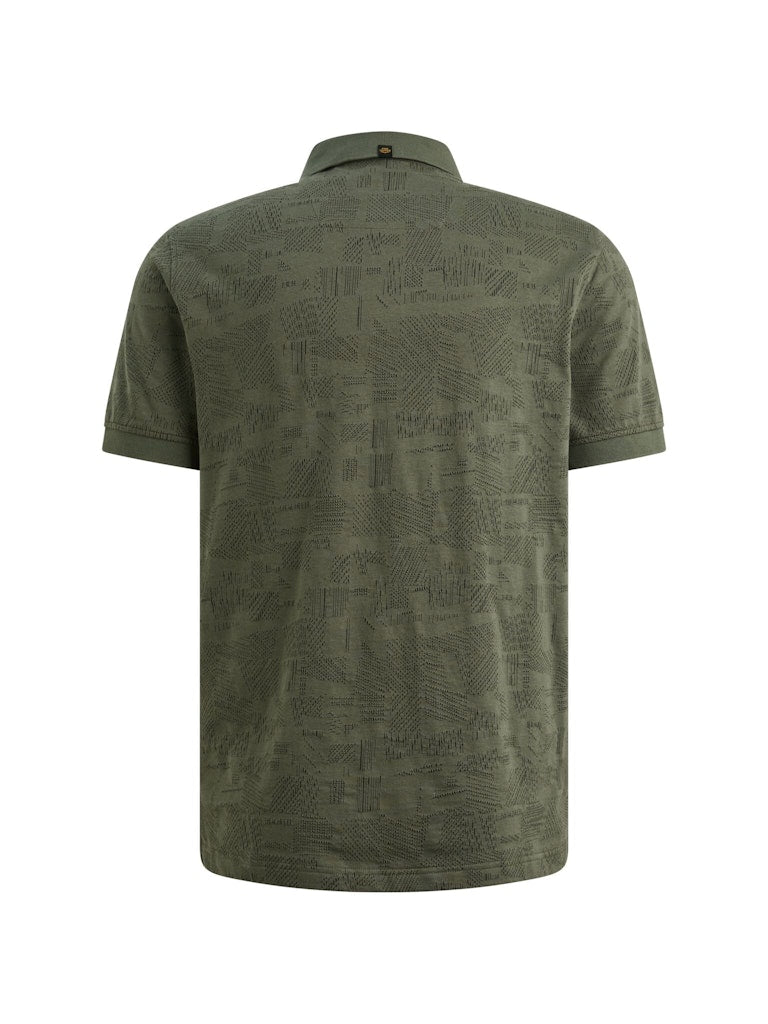 Short Sleeve Polo Jacquard Jersey - Army