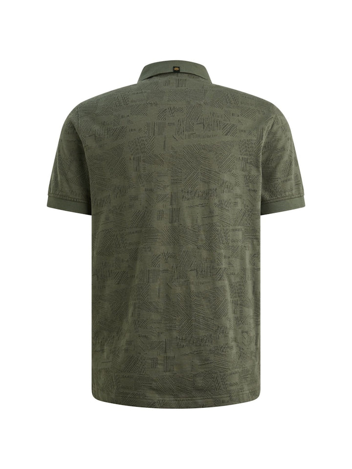 Short Sleeve Polo Jacquard Jersey - Army