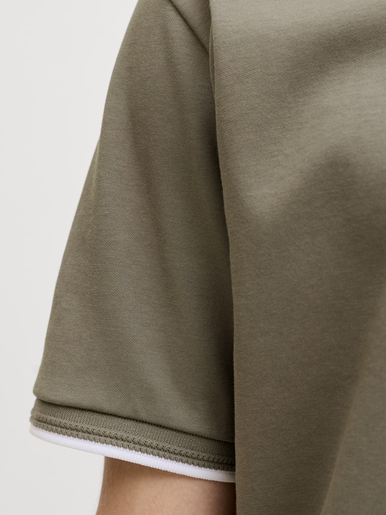 Jprblaethan Detail Ss Polo Sn - Army