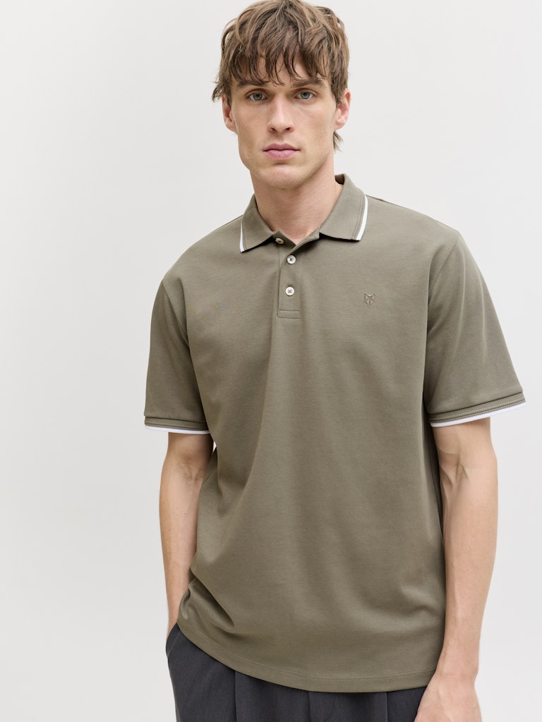 Jprblaethan Detail Ss Polo Sn - Army