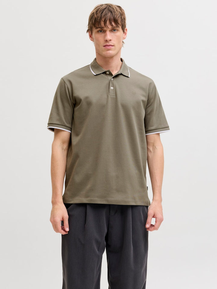 Jprblaethan Detail Ss Polo Sn - Army