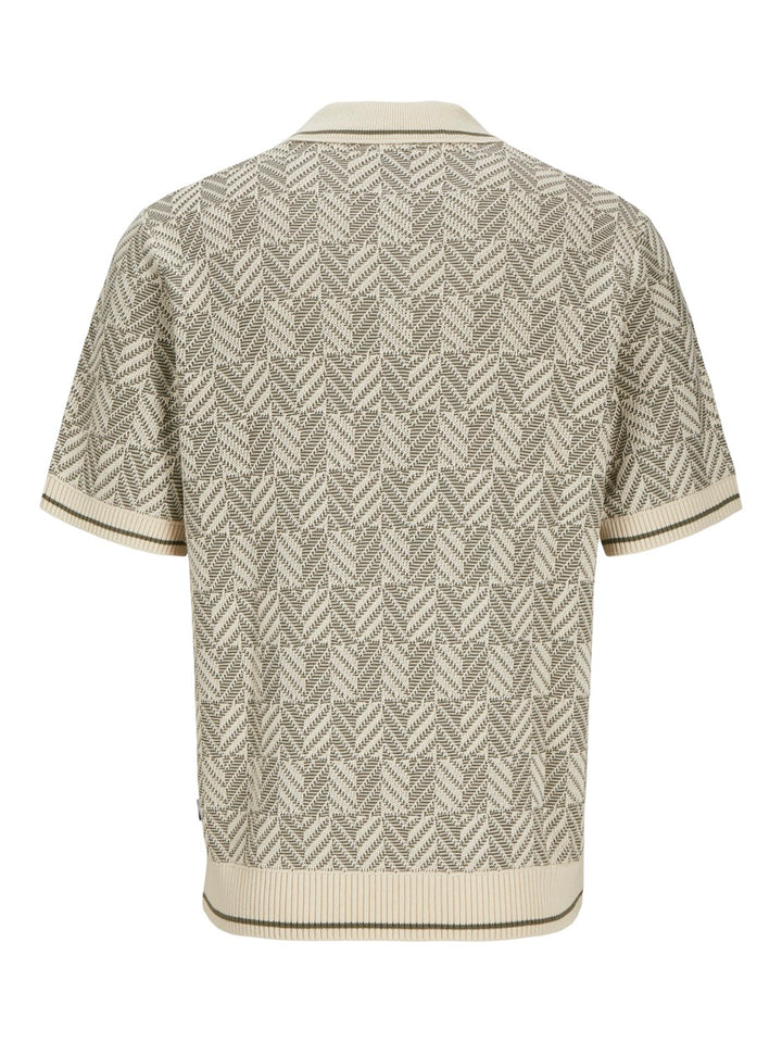 Jprblucody Structure Knit Polo Ss - Groen Dessin