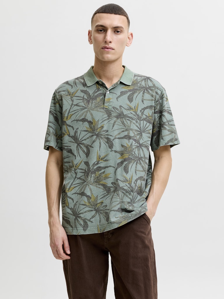 Jprbluhawaii Aop Ss Polo - Groen Dessin