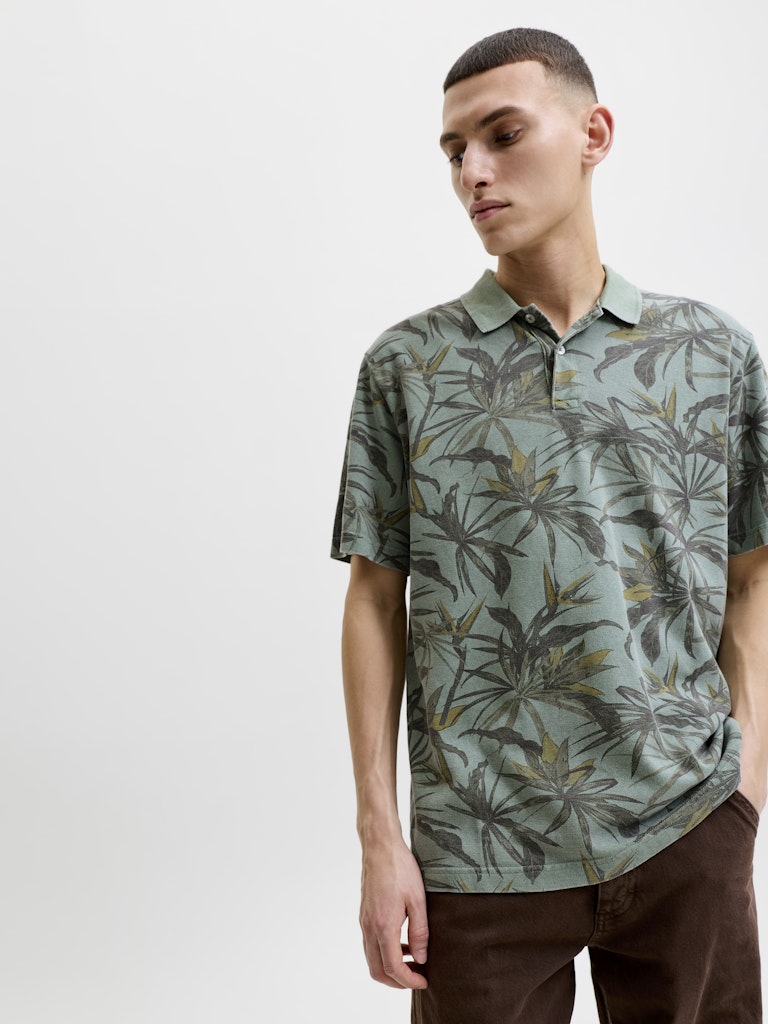 Jprbluhawaii Aop Ss Polo - Groen Dessin