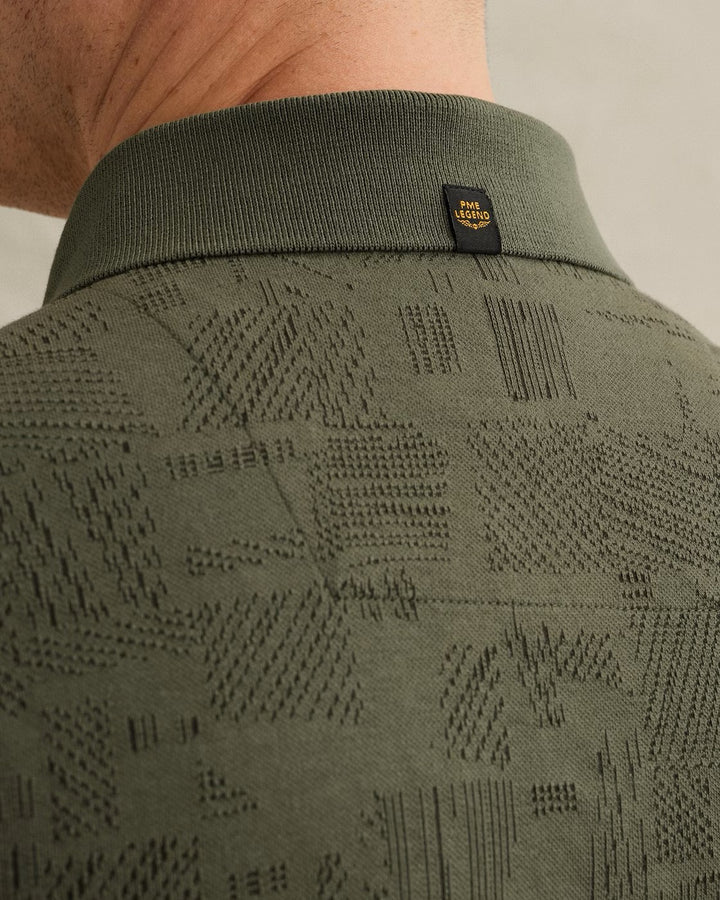 Short Sleeve Polo Dry Single Jerse - Groen Dessin