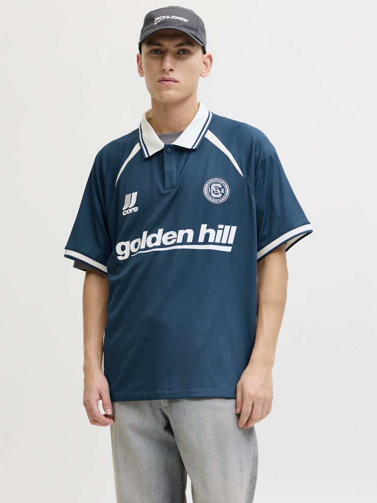 Jcoclub Ribbed Football Polo Ss - Groen Dessin