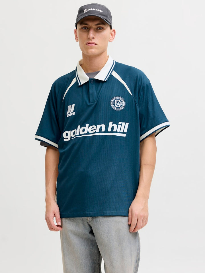 Jcoclub Ribbed Football Polo Ss - Groen Dessin