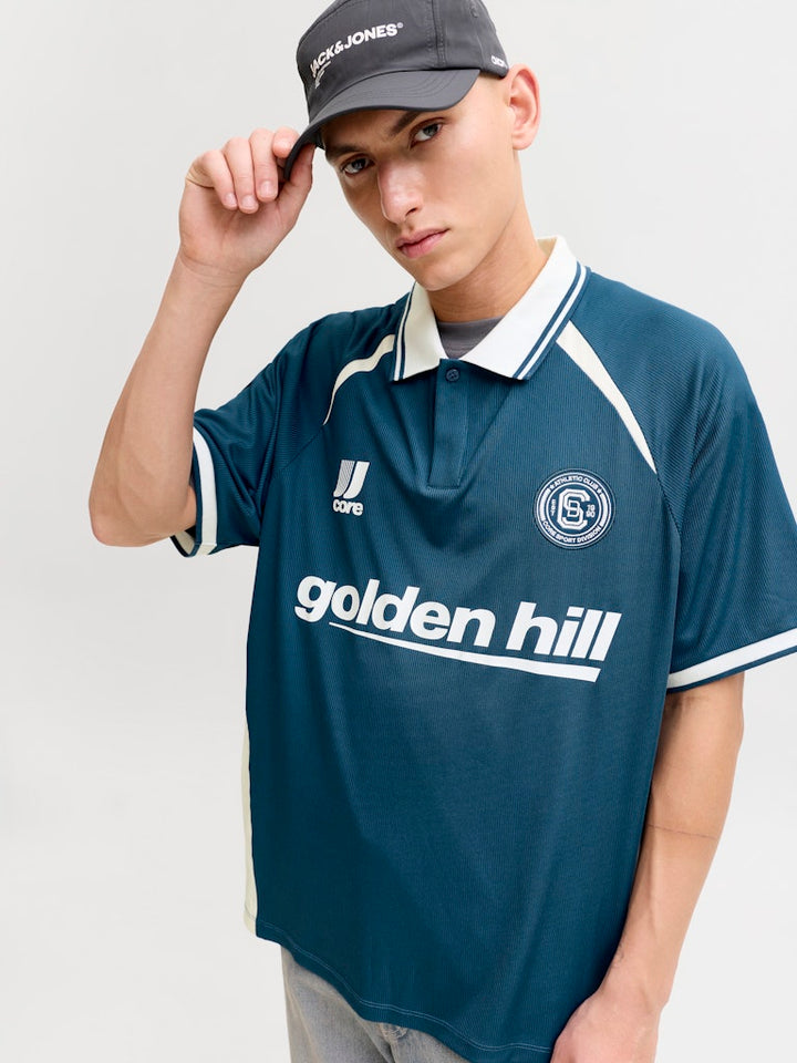 Jcoclub Ribbed Football Polo Ss - Groen Dessin