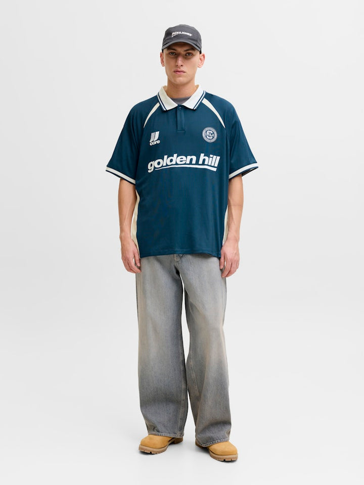 Jcoclub Ribbed Football Polo Ss - Groen Dessin