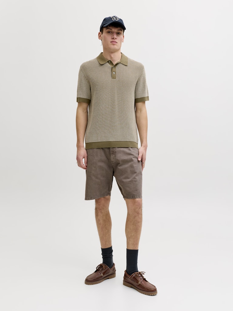 Jprblukingsley Knit Polo Ss - Groen Dessin