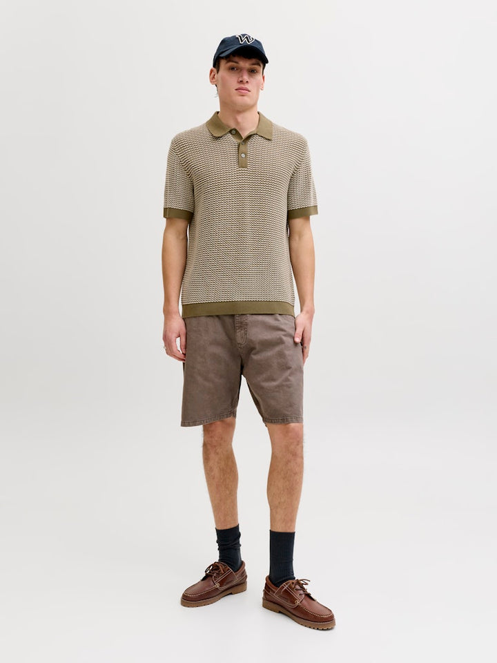 Jprblukingsley Knit Polo Ss - Groen Dessin