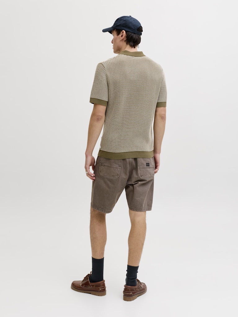 Jprblukingsley Knit Polo Ss - Groen Dessin