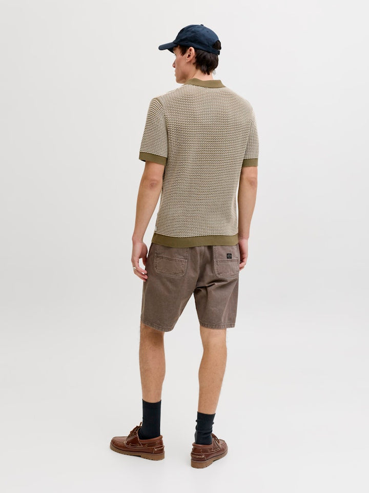 Jprblukingsley Knit Polo Ss - Groen Dessin