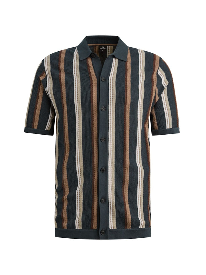 Short Sleeve Polo Cotton Modal - Blauw