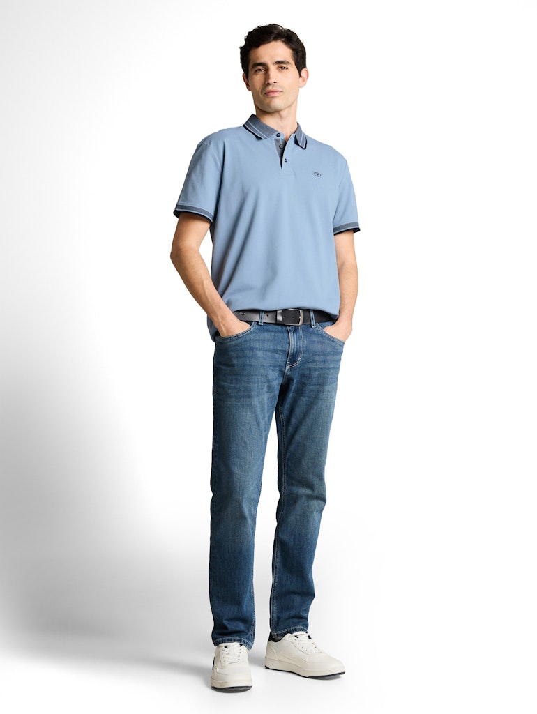 Printed Polo - Lichtblauw