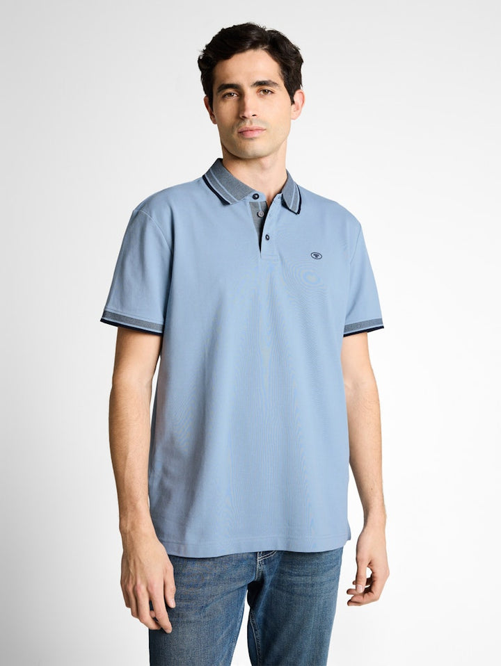 Printed Polo - Lichtblauw