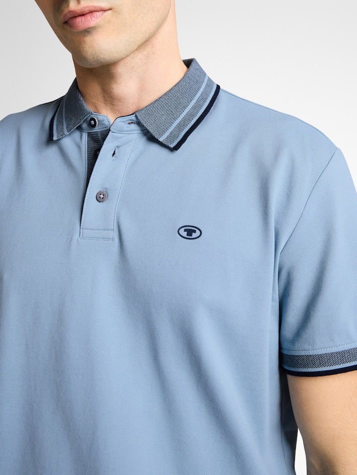 Printed Polo - Lichtblauw