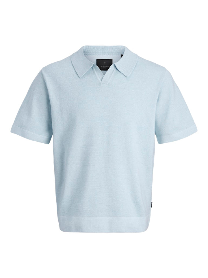 Jprblamilano Spring Split Neck Ss Sn - Lichtblauw