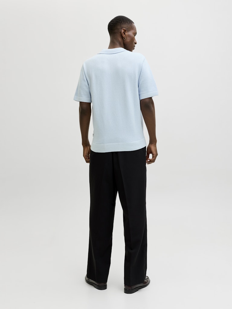 Jprblamilano Spring Split Neck Ss Sn - Lichtblauw