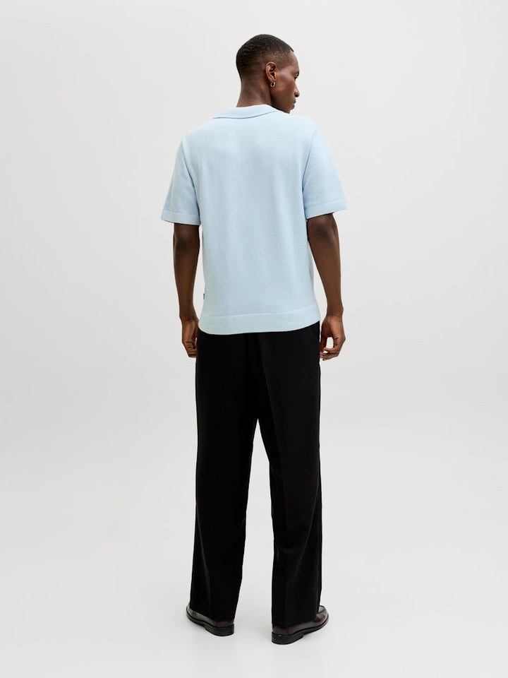 Jprblamilano Spring Split Neck Ss Sn - Lichtblauw