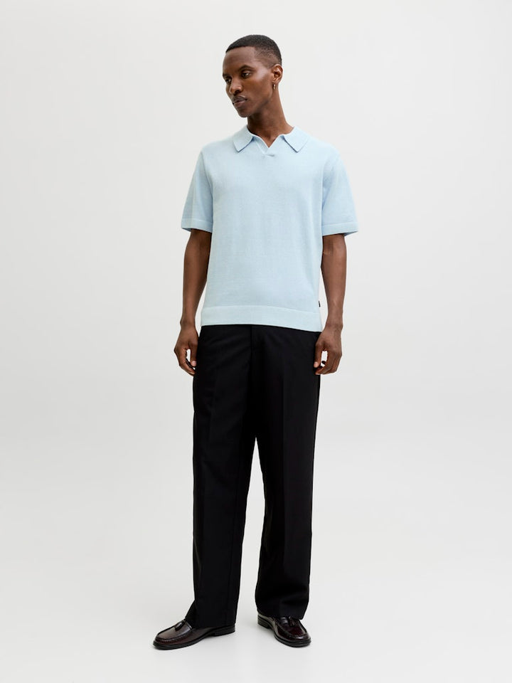 Jprblamilano Spring Split Neck Ss Sn - Lichtblauw