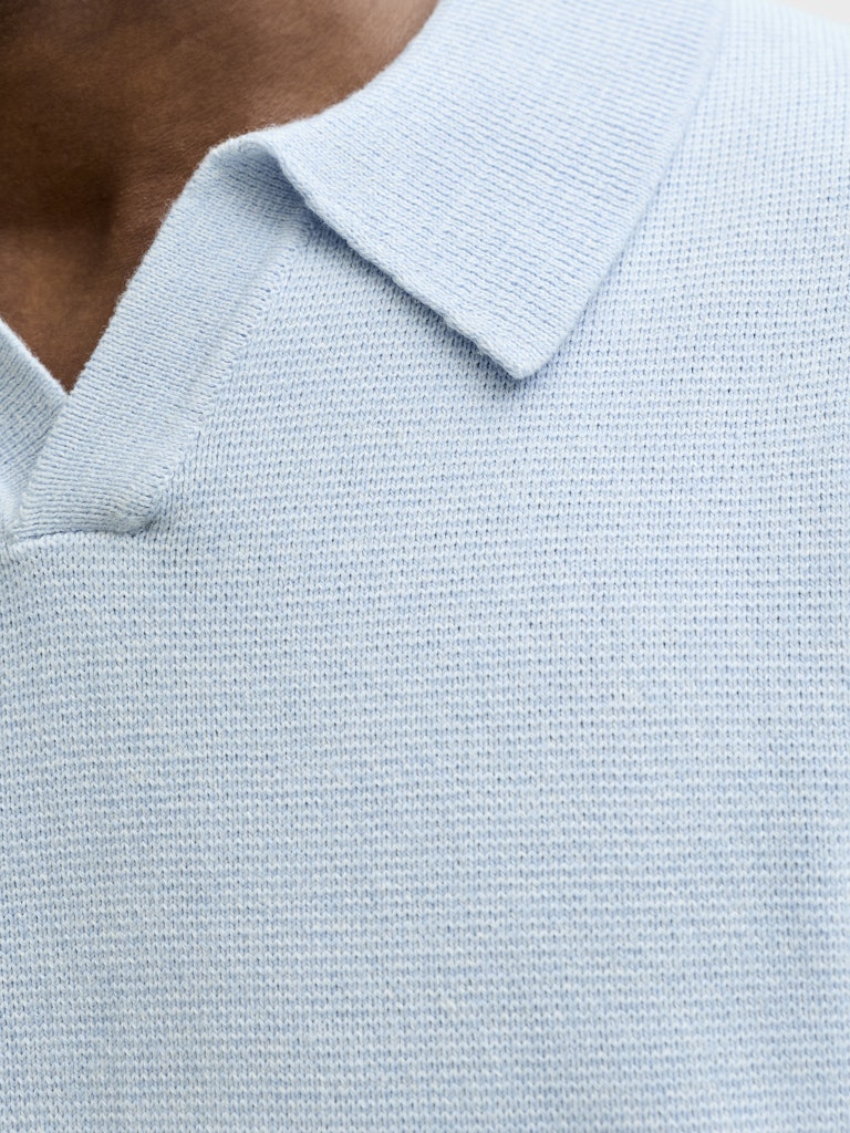 Jprblamilano Spring Split Neck Ss Sn - Lichtblauw