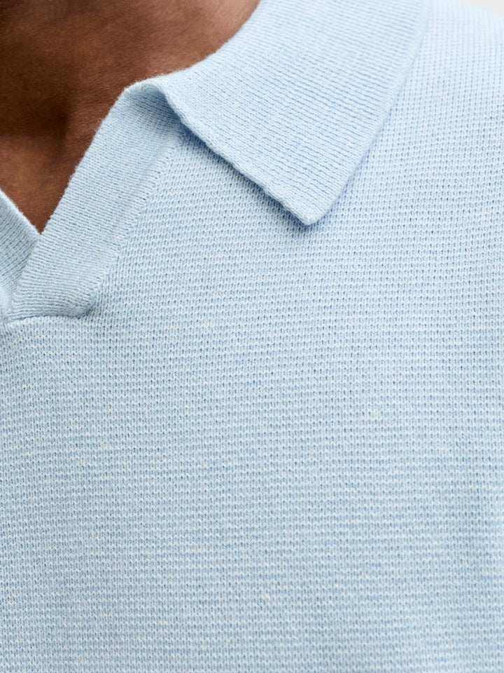 Jprblamilano Spring Split Neck Ss Sn - Lichtblauw