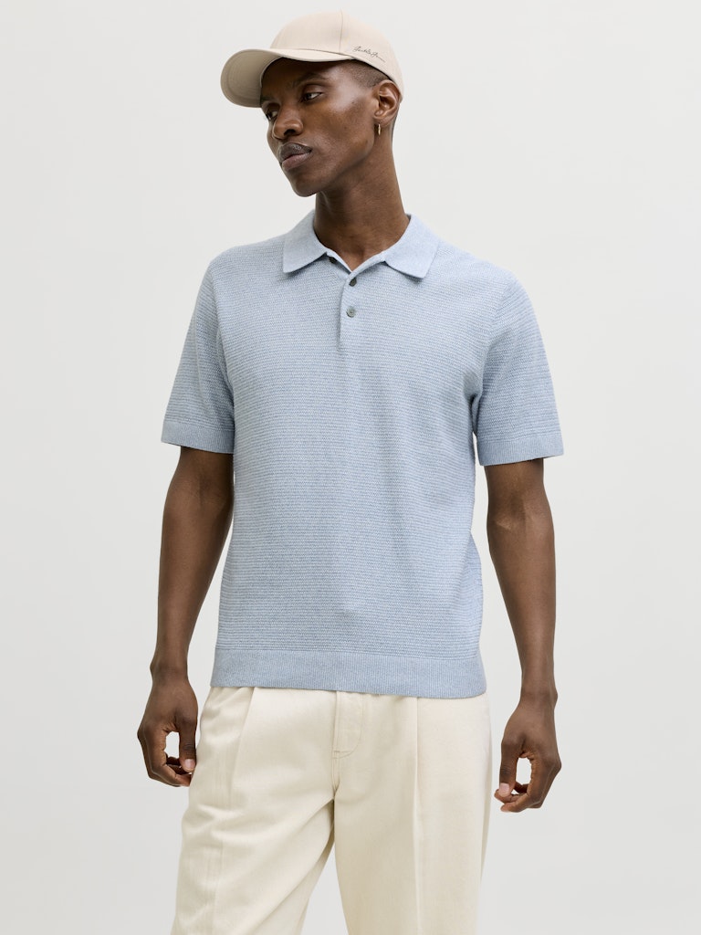 Jprbluriley Knit Polo Ss Sn - Lichtblauw