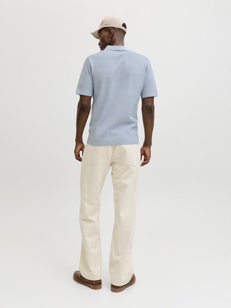 Jprbluriley Knit Polo Ss Sn - Lichtblauw