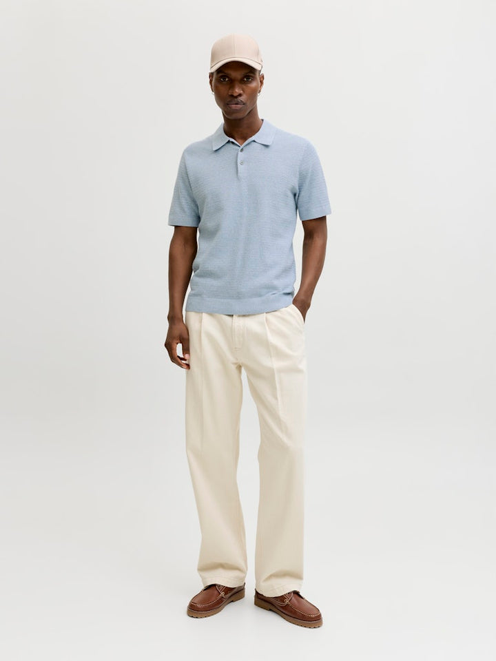 Jprbluriley Knit Polo Ss Sn - Lichtblauw