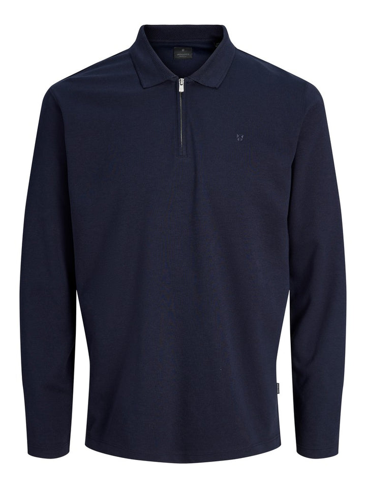 Jprblaethan Ls Zip Polo - Navy