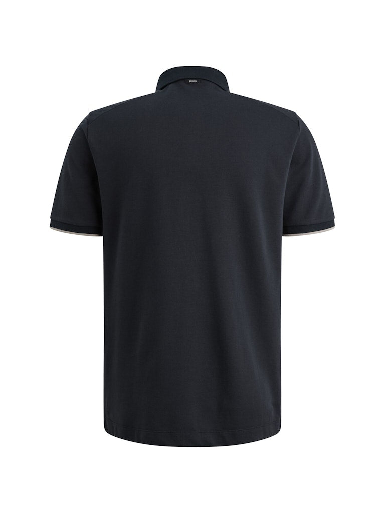 Short Sleeve Polo Pique Blend Gent - Navy