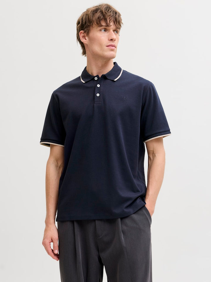 Jprblaethan Detail Ss Polo Sn - Navy