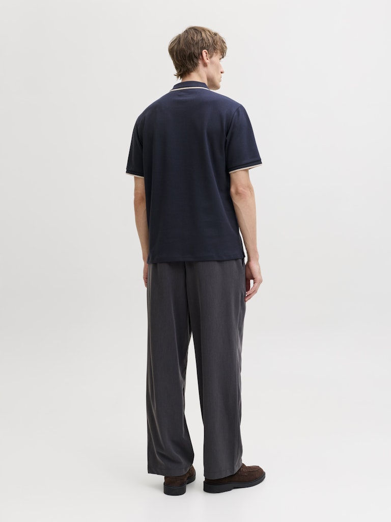Jprblaethan Detail Ss Polo Sn - Navy