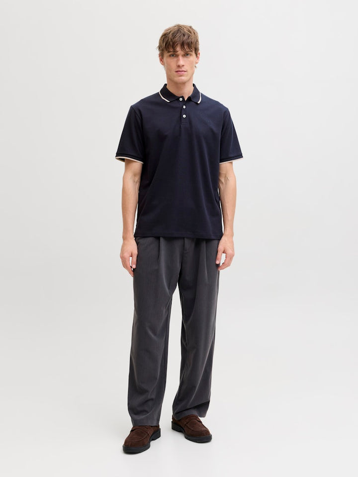 Jprblaethan Detail Ss Polo Sn - Navy