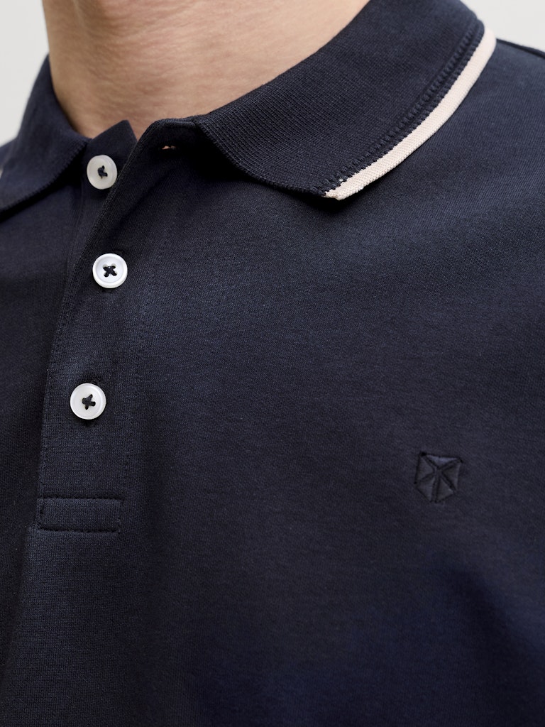 Jprblaethan Detail Ss Polo Sn - Navy
