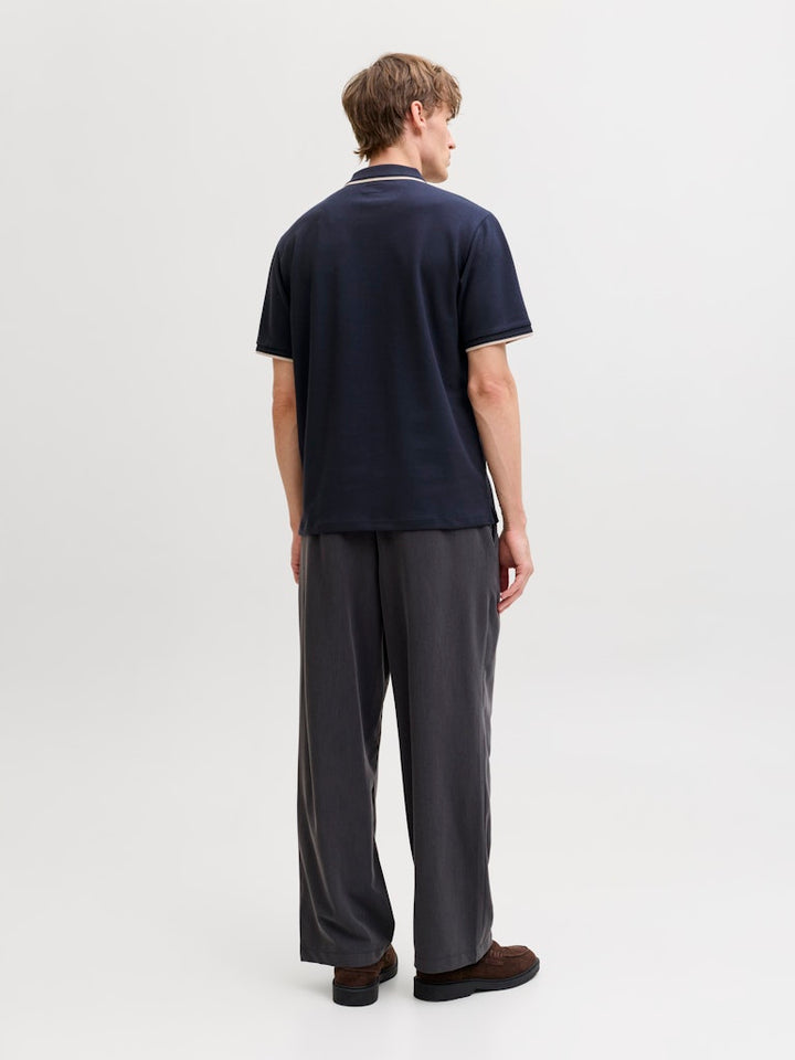 Jprblaethan Detail Ss Polo Sn - Navy