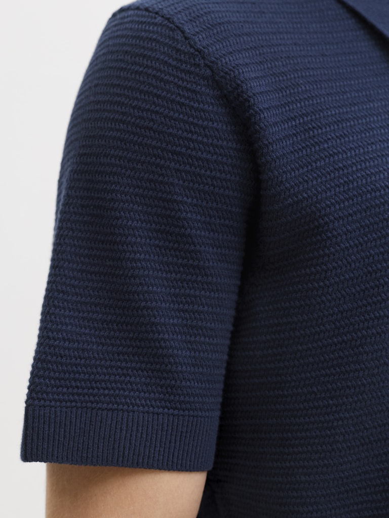 Jprbluriley Knit Polo Ss Sn - Navy