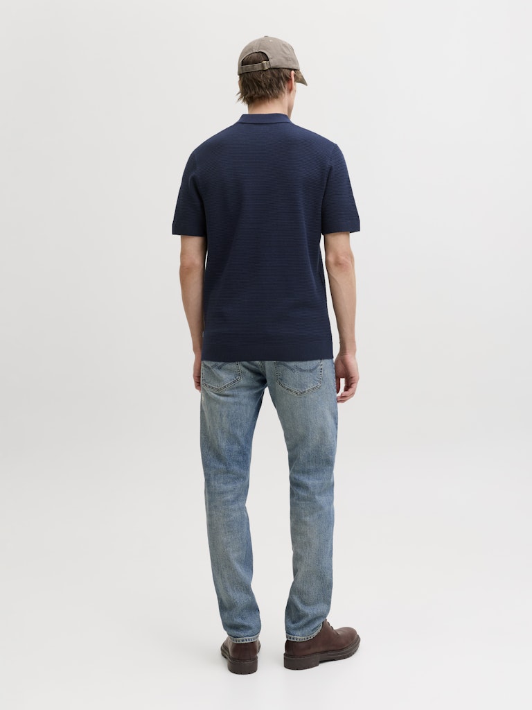 Jprbluriley Knit Polo Ss Sn - Navy